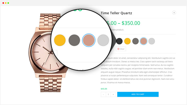 woocommerce product variations swatches